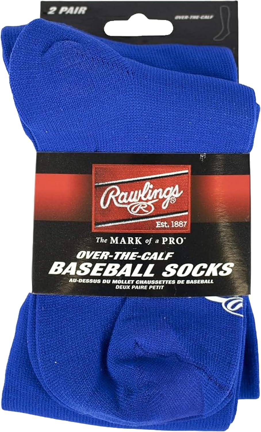 imageRawlings  2 Pair  Athletic Socks  BaseballSoftball  Multiple SizesColorsRoyal