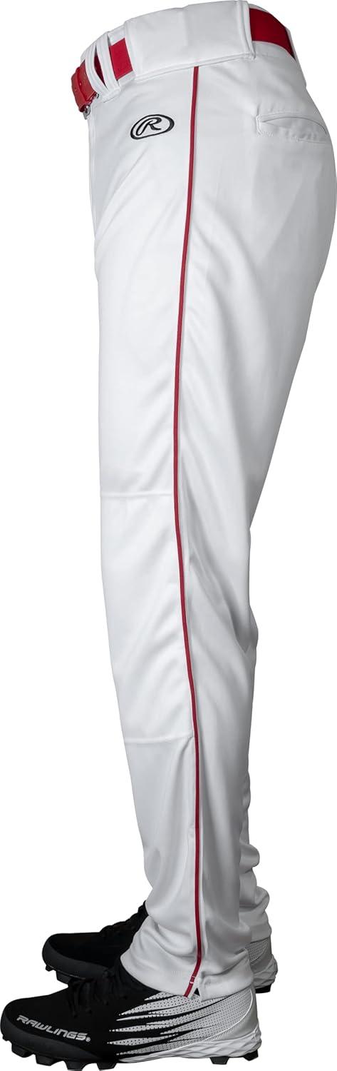 imageRawlings  Boys Launch Series Baseball Pants  Full Length SemiRelaxed Fit  Youth Sizes  Solid  Multiple ColorsWhiteRed