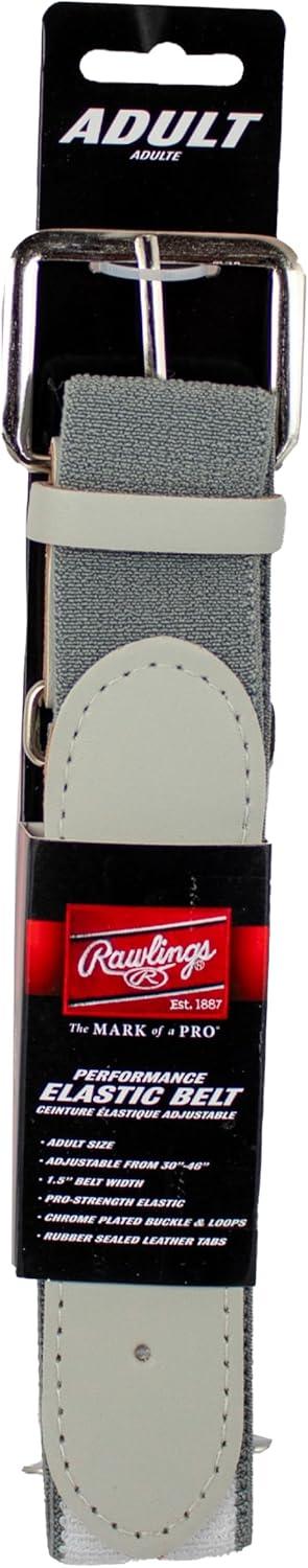 imageRawlings Elastic Game Day Belt BaseballSoftball AdultYouth Multiple ColorsGrey