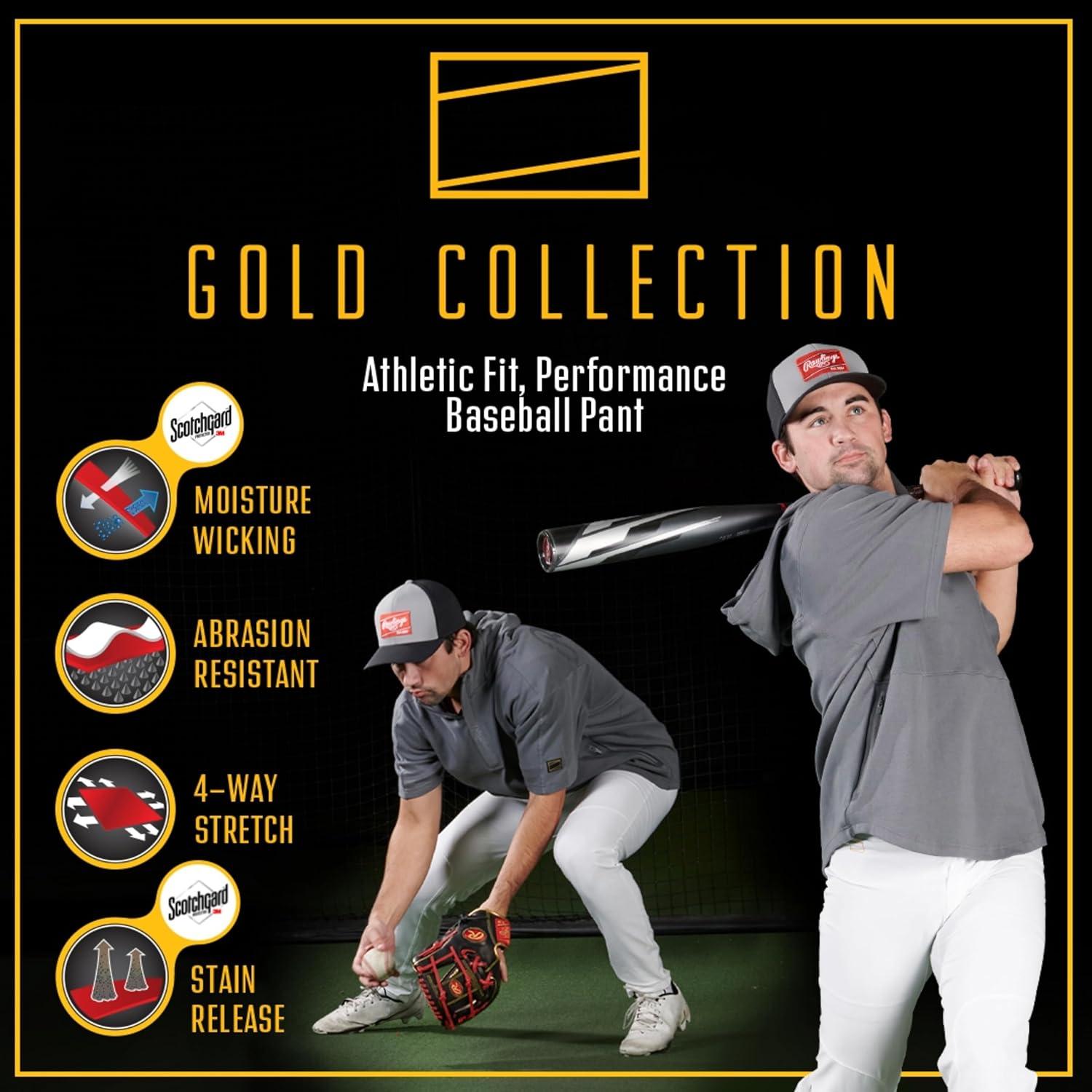 imageRawlings  Mens Gold Collection Series Baseball Pants  SemiRelaxed Tapered Fit  Adult Sizes  Solid  Multiple ColorGrey