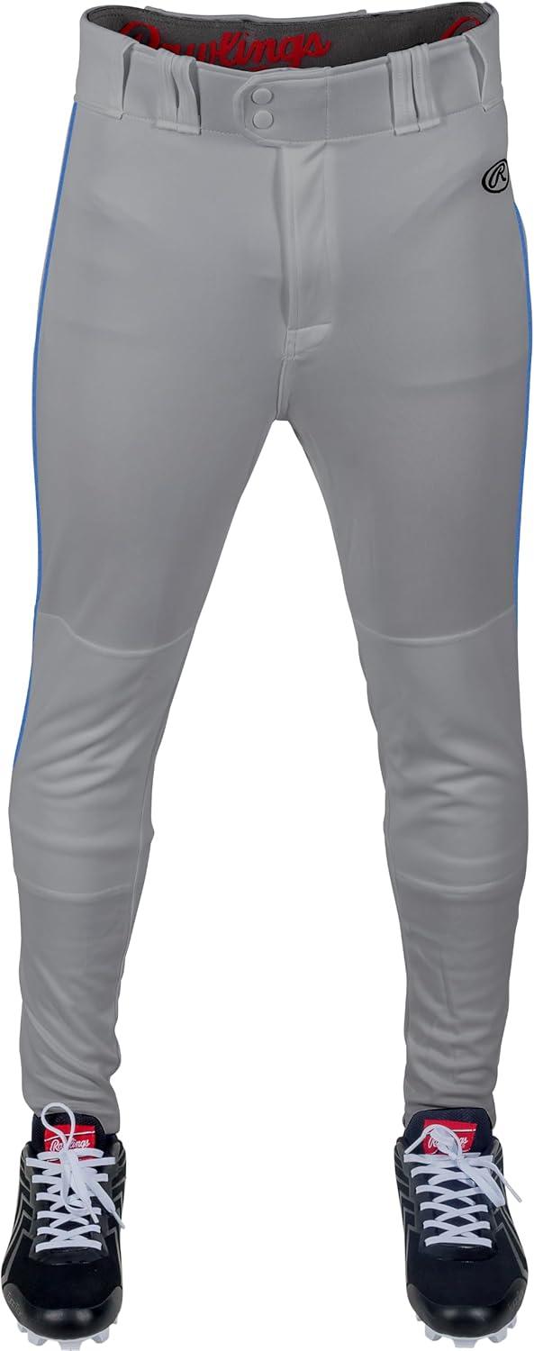 imageRawlings  Mens Launch Series Baseball Pants  Pro Taper Fit  Adult Sizes  Piped  Multiple ColorsGrey  Royal