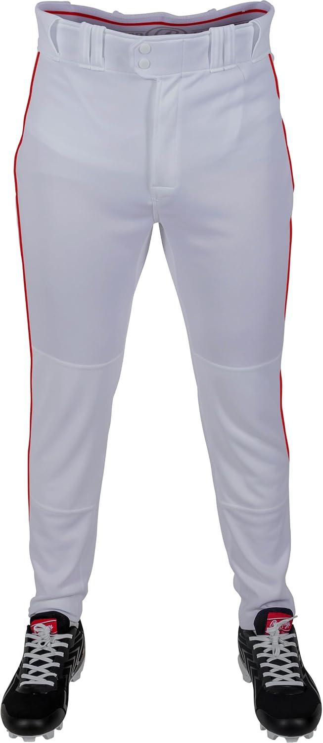 imageRawlings  Mens Pro 150 Series Baseball Pants  Pro Taper Fit  Adult Sizes  Piped  Multiple ColorsWhite  Scarlet