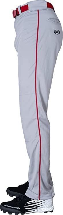 imageRawlings  PRO 150 Series Baseball Pants  Full Length SemiRelaxed Fit  Youth Sizes  Piped  Multiple ColorsGrey  Red