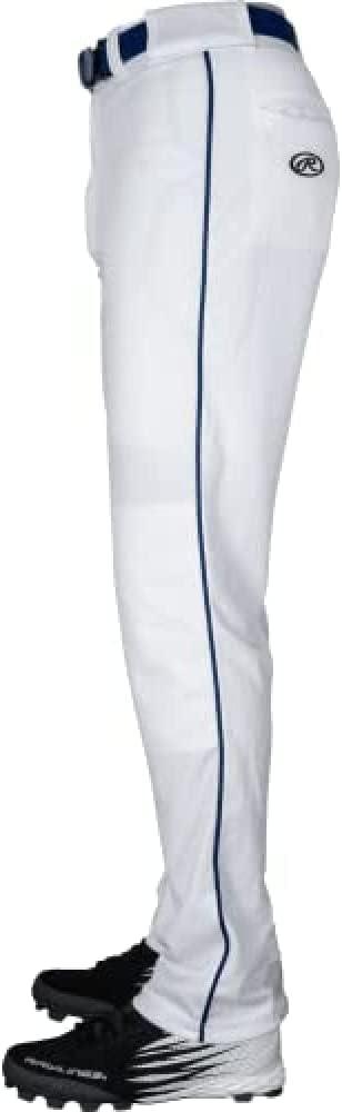 imageRawlings  PRO 150 Series Baseball Pants  Full Length SemiRelaxed Fit  Youth Sizes  Piped  Multiple ColorsWhite  Navy