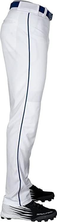 imageRawlings  PRO 150 Series Baseball Pants  Full Length SemiRelaxed Fit  Youth Sizes  Piped  Multiple ColorsWhite  Navy