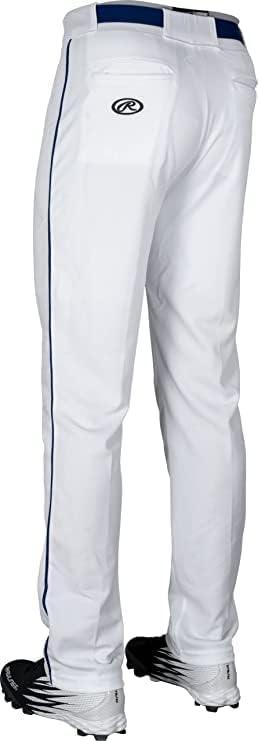 imageRawlings  PRO 150 Series Baseball Pants  Full Length SemiRelaxed Fit  Youth Sizes  Piped  Multiple ColorsWhite  Navy