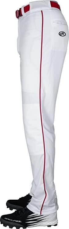 imageRawlings  PRO 150 Series Baseball Pants  Full Length SemiRelaxed Fit  Youth Sizes  Piped  Multiple ColorsWhite  Red
