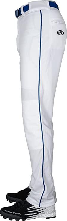 imageRawlings  PRO 150 Series Baseball Pants  Full Length SemiRelaxed Fit  Youth Sizes  Piped  Multiple ColorsWhite  Royal