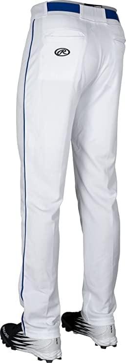 imageRawlings  PRO 150 Series Baseball Pants  Full Length SemiRelaxed Fit  Youth Sizes  Piped  Multiple ColorsWhite  Royal