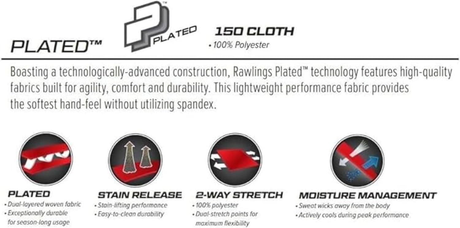 imageRawlings  PRO 150 Series Baseball Pants  Full Length SemiRelaxed Fit  Youth Sizes  Solid  Multiple ColorsWhite