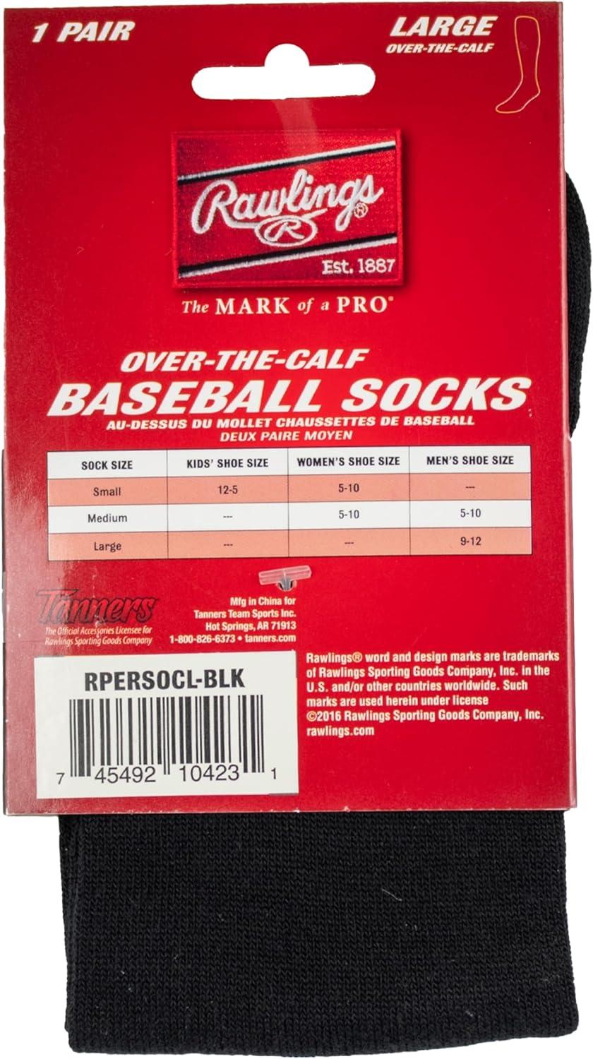 imageRawlings  Performance Baseball Socks  1 Pair  Multiple Sizes amp ColorsBlack
