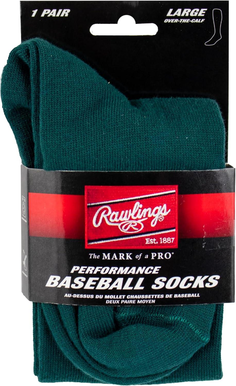 imageRawlings  Performance Baseball Socks  1 Pair  Multiple Sizes amp ColorsDark Green
