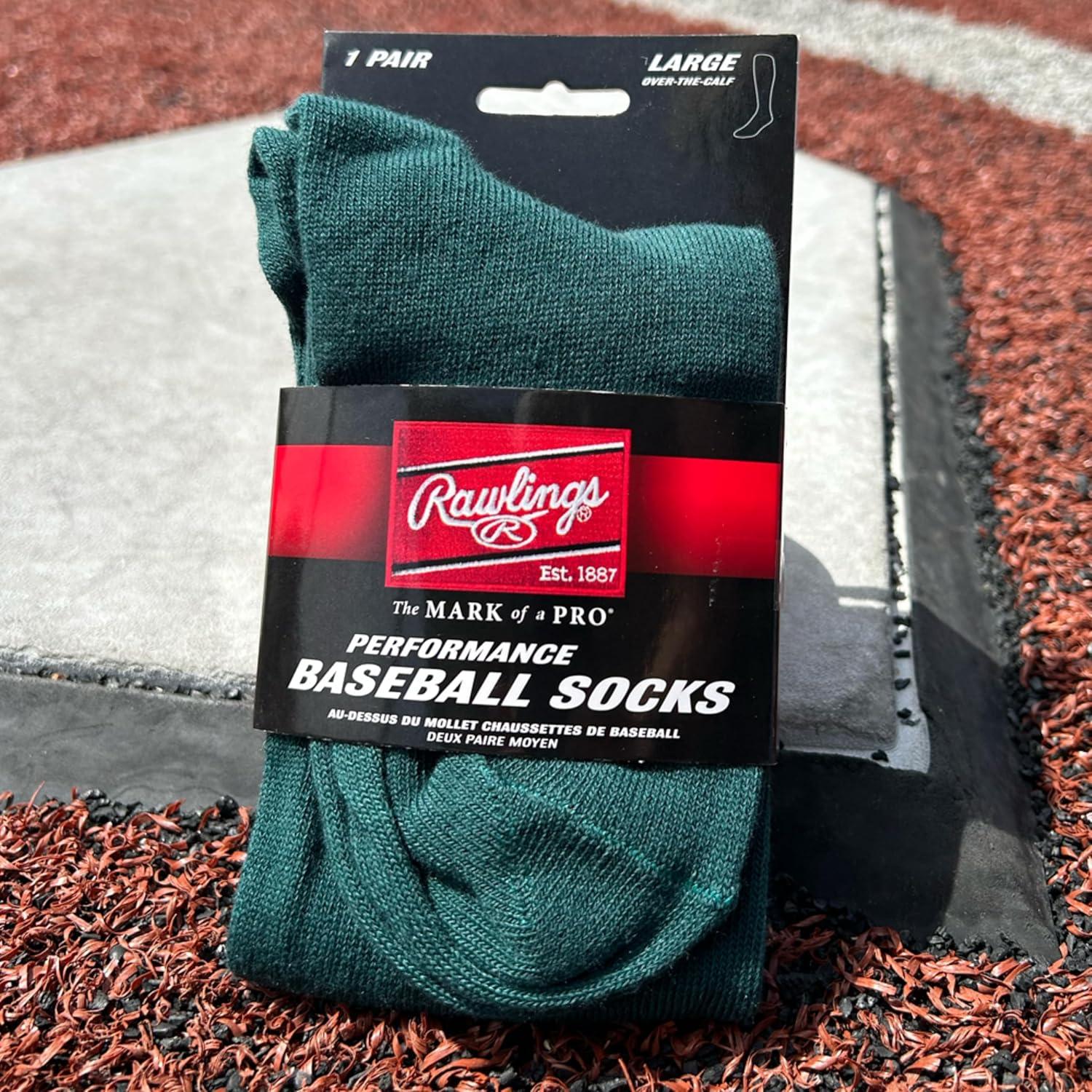 imageRawlings  Performance Baseball Socks  1 Pair  Multiple Sizes amp ColorsDark Green
