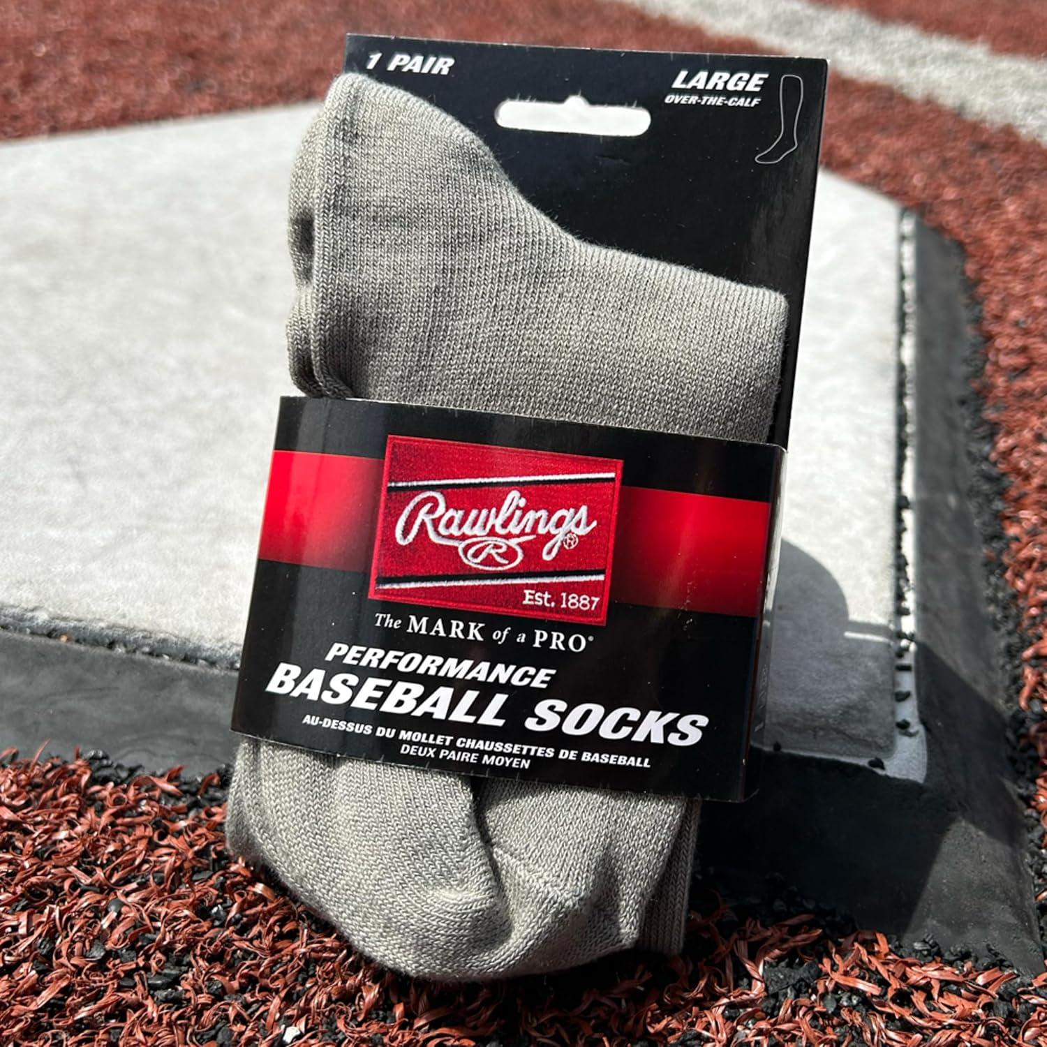 imageRawlings  Performance Baseball Socks  1 Pair  Multiple Sizes amp ColorsGrey