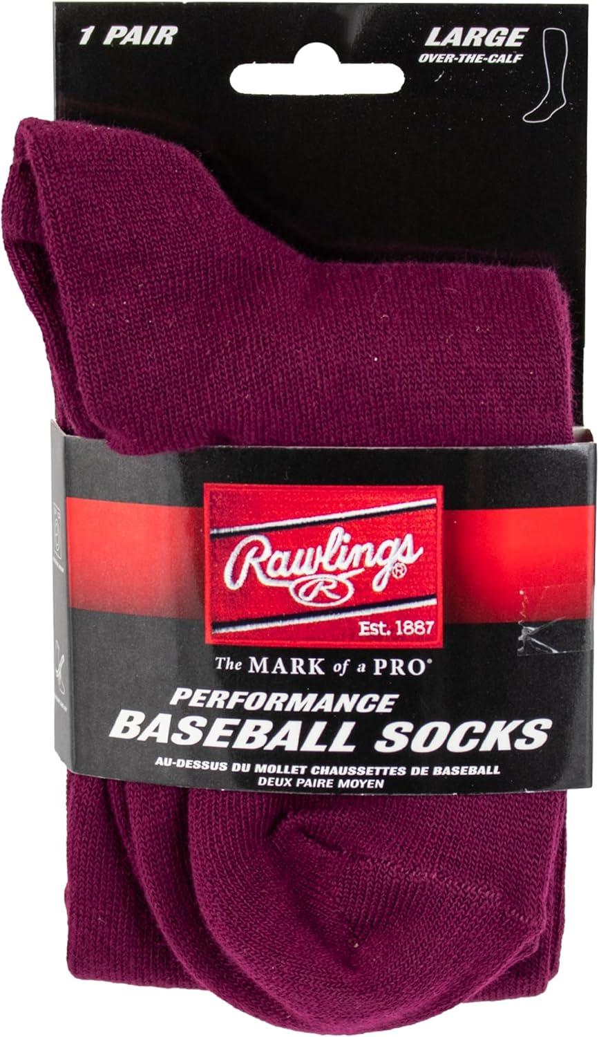 imageRawlings  Performance Baseball Socks  1 Pair  Multiple Sizes amp ColorsMaroon