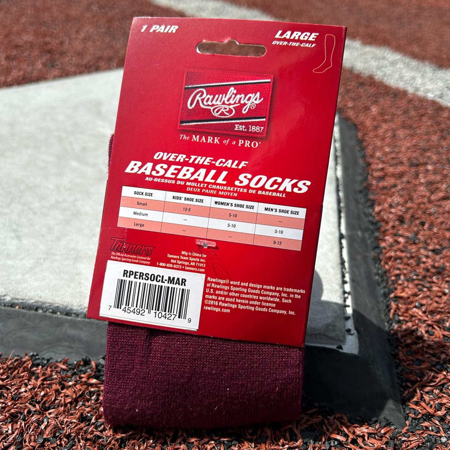 imageRawlings  Performance Baseball Socks  1 Pair  Multiple Sizes amp ColorsMaroon