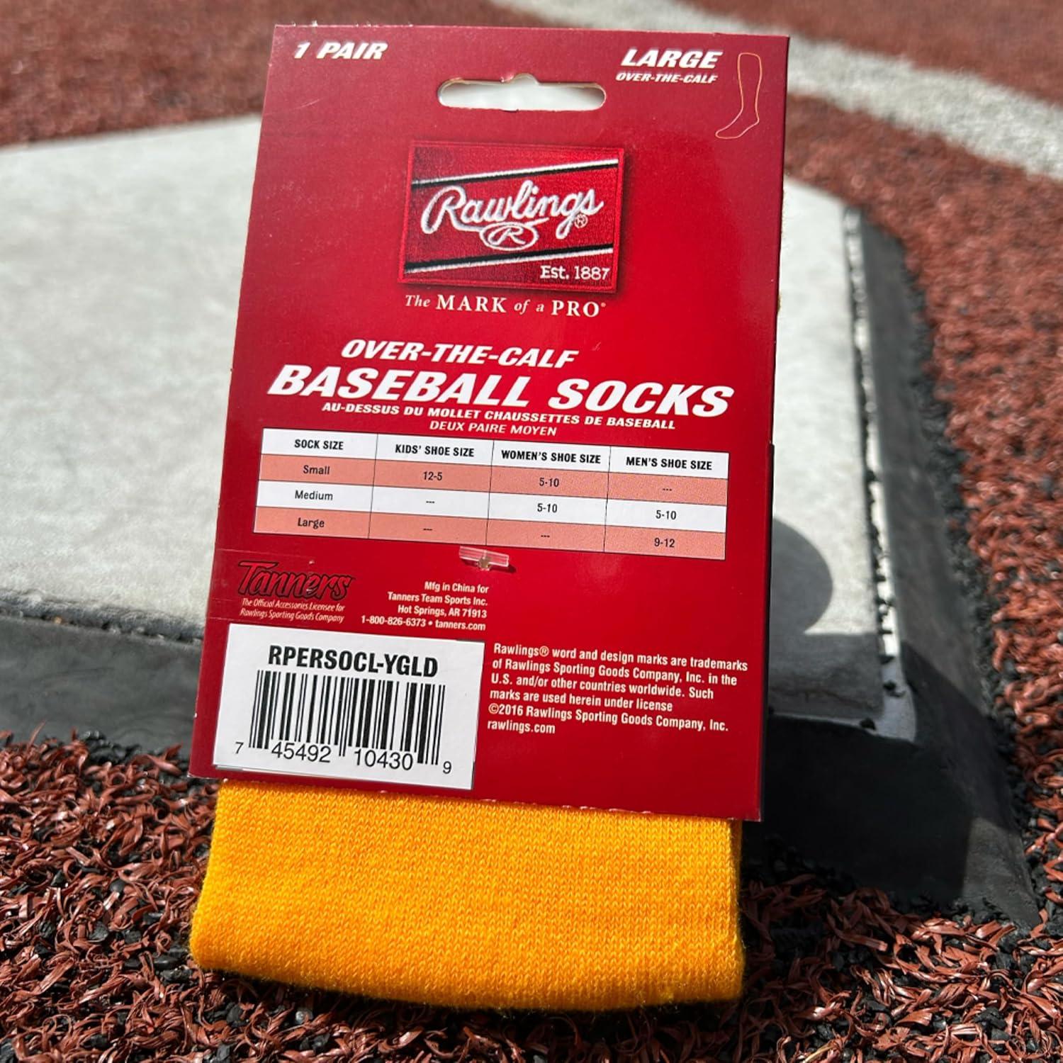 imageRawlings  Performance Baseball Socks  1 Pair  Multiple Sizes amp ColorsOptic Yellow