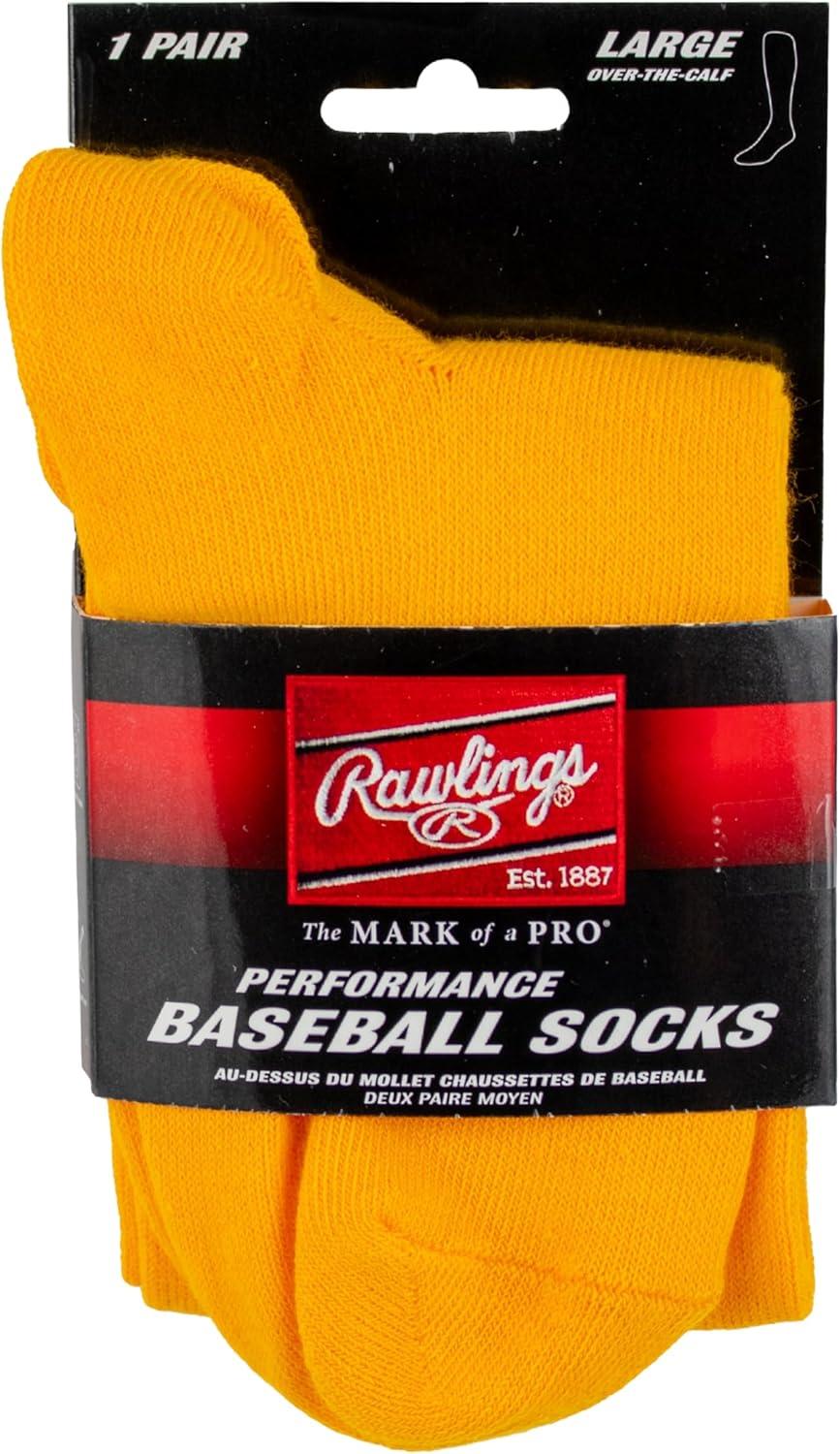 imageRawlings  Performance Baseball Socks  1 Pair  Multiple Sizes amp ColorsOptic Yellow