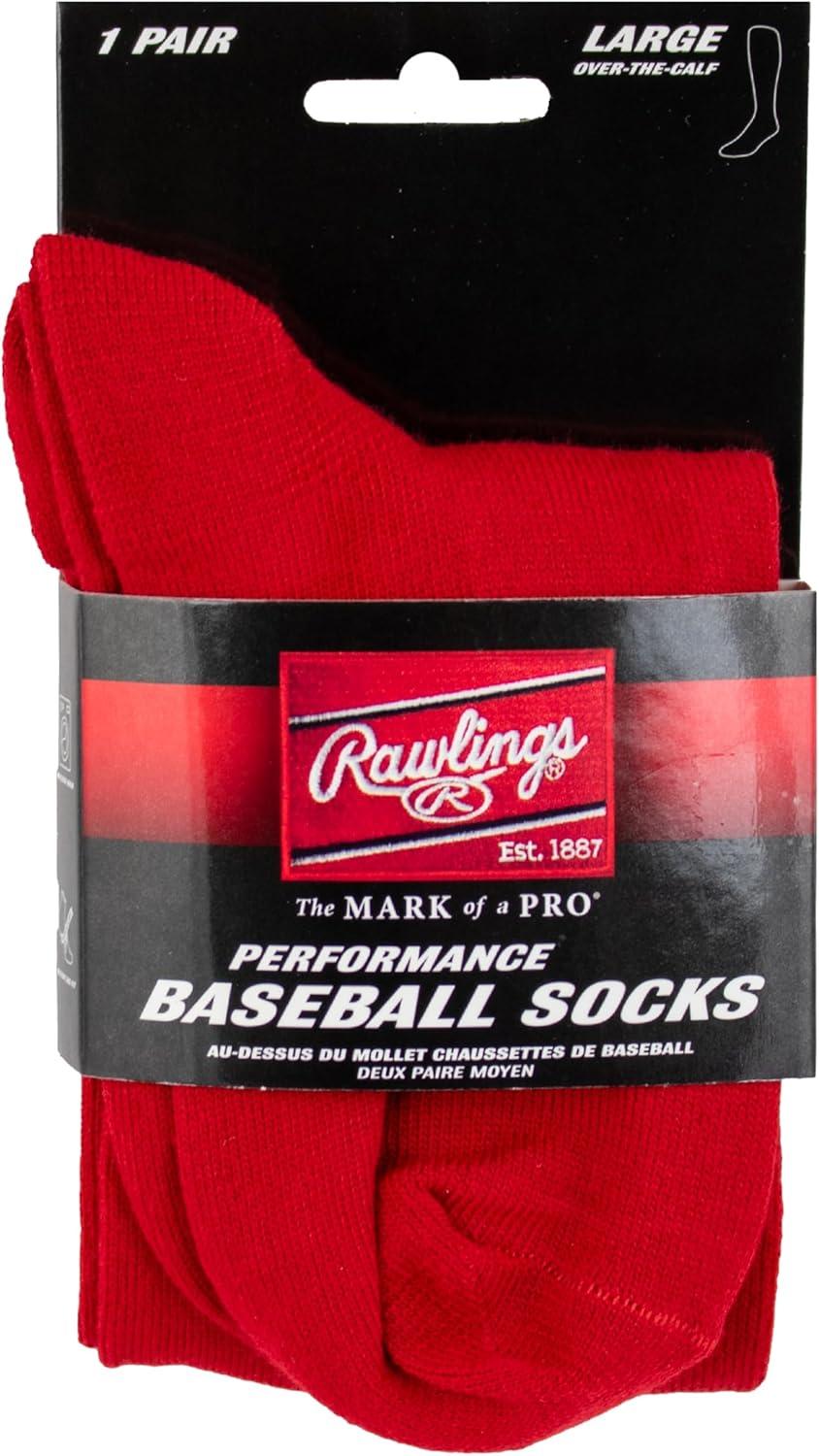imageRawlings  Performance Baseball Socks  1 Pair  Multiple Sizes amp ColorsRed