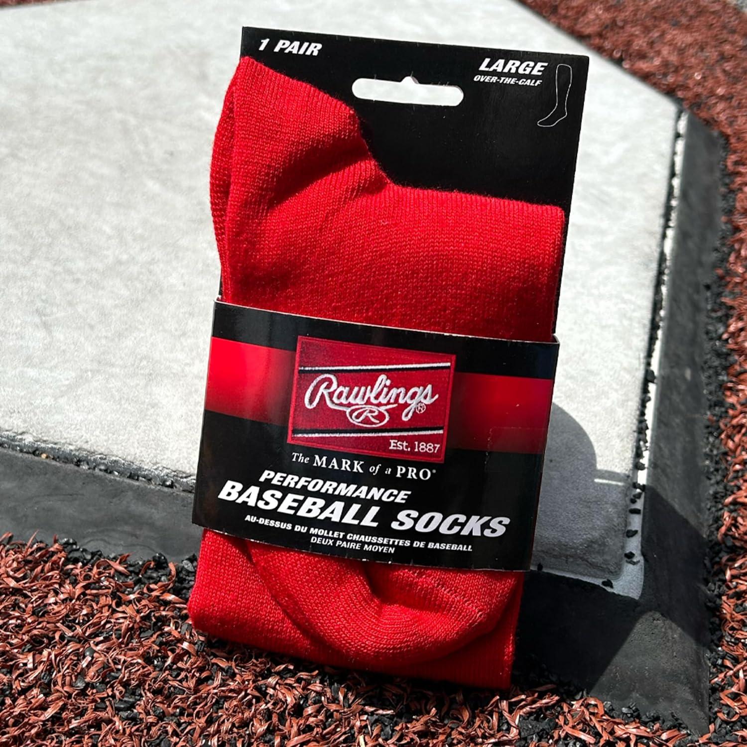 imageRawlings  Performance Baseball Socks  1 Pair  Multiple Sizes amp ColorsRed