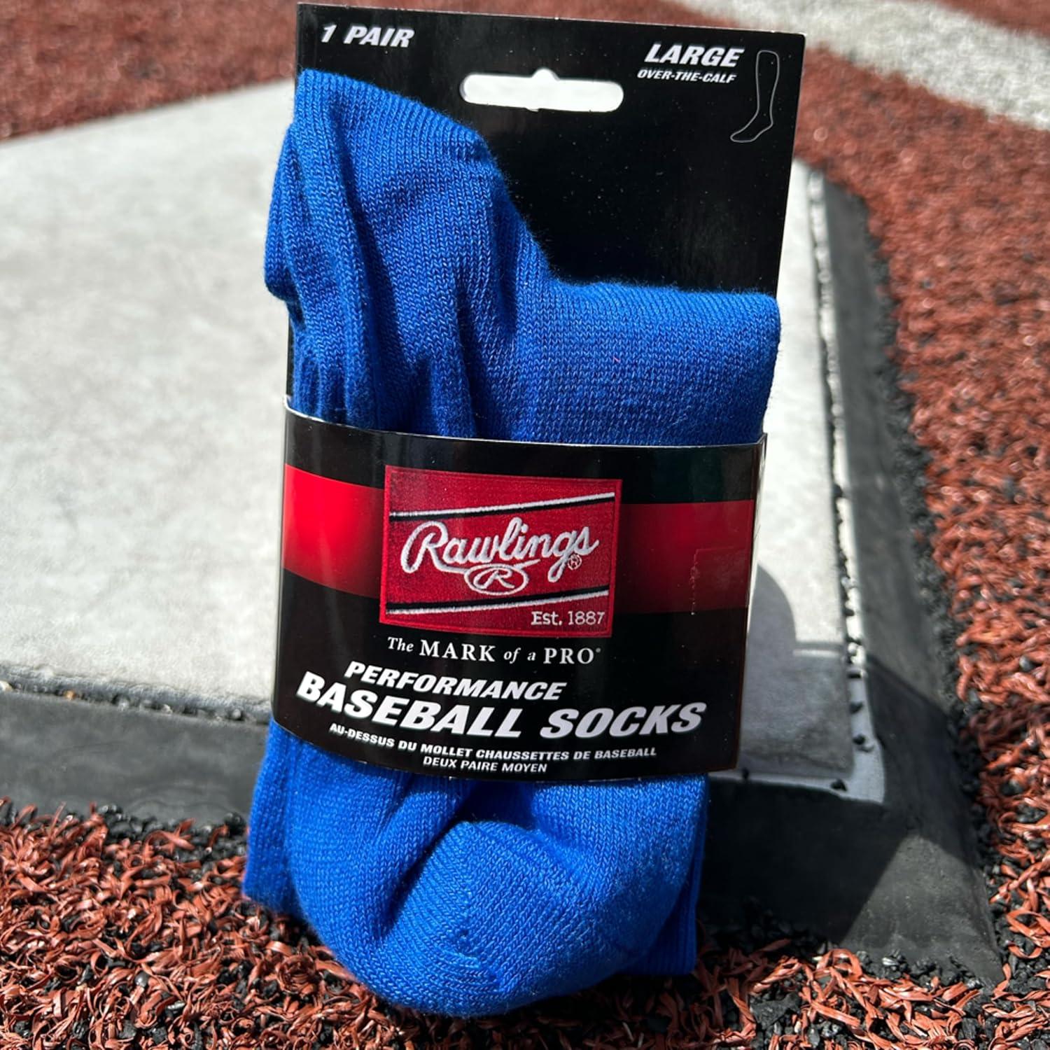 imageRawlings  Performance Baseball Socks  1 Pair  Multiple Sizes amp ColorsRoyal Blue