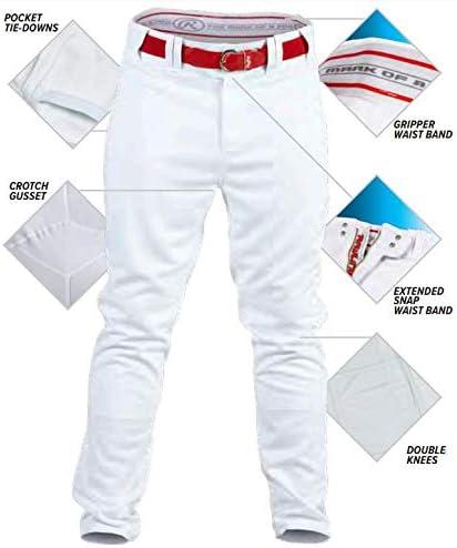 imageRawlings PRO 150 Series Baseball Pant Full Length SemiRelaxed Fit Adult Sizes Piped Color OptionsWhiteBlack