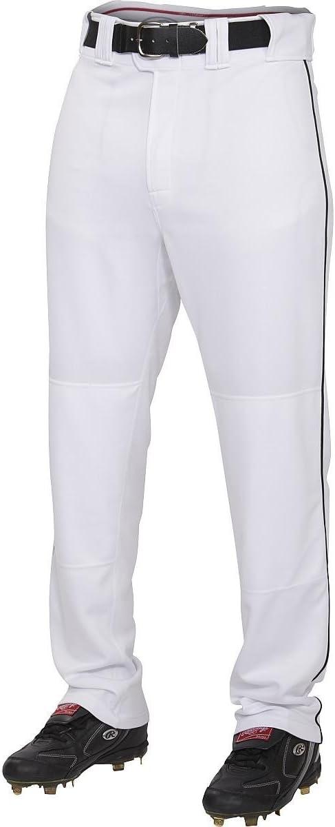 imageRawlings PRO 150 Series Baseball Pant Full Length SemiRelaxed Fit Adult Sizes Piped Color OptionsWhiteBlack