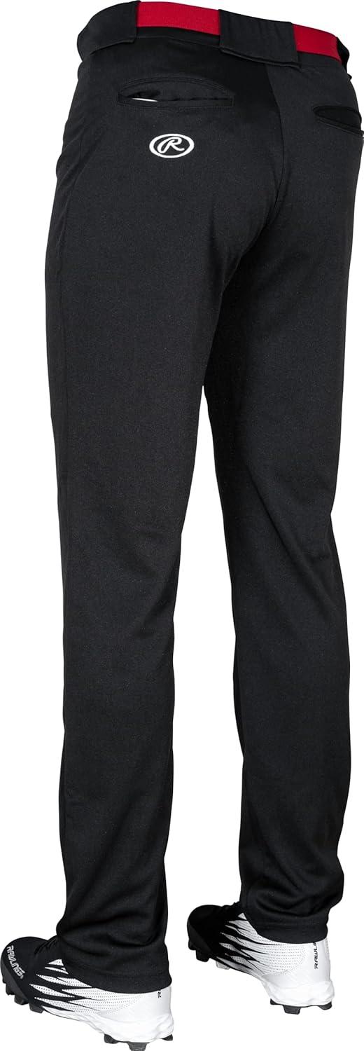 imageRawlings SemiRelaxed Full Length Baseball Pant  Solid amp Piped Options  Youth Sizes  Multiple ColorsBlack