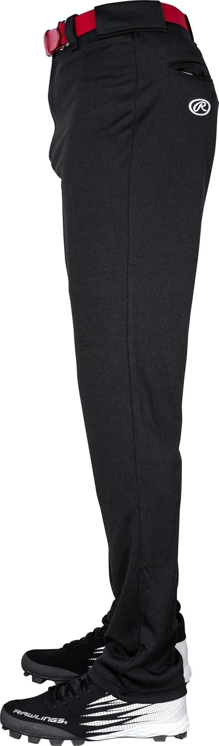 imageRawlings SemiRelaxed Full Length Baseball Pant  Solid amp Piped Options  Youth Sizes  Multiple ColorsBlack