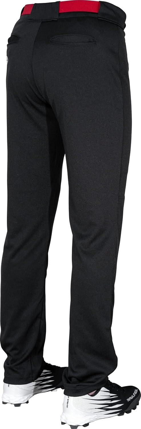 imageRawlings SemiRelaxed Full Length Baseball Pant  Solid amp Piped Options  Youth Sizes  Multiple ColorsBlack