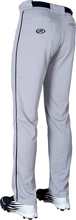 imageRawlings SemiRelaxed Full Length Baseball Pant  Solid amp Piped Options  Youth Sizes  Multiple ColorsGrey  Navy