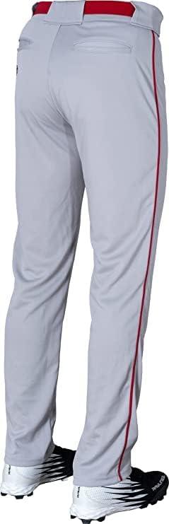 imageRawlings SemiRelaxed Full Length Baseball Pant  Solid amp Piped Options  Youth Sizes  Multiple ColorsGrey  Red