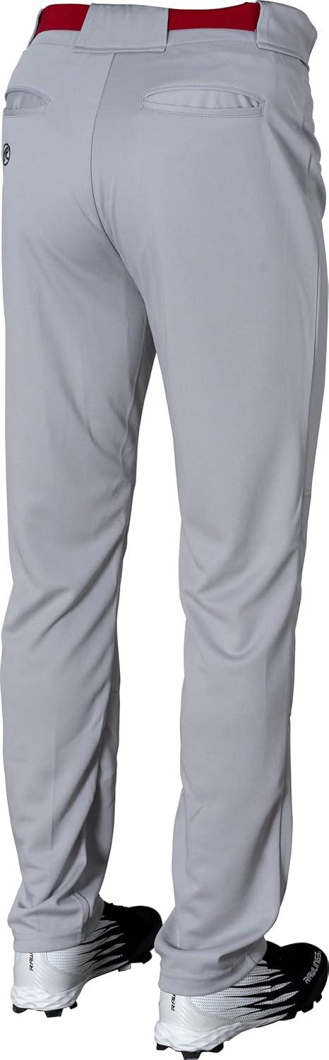 imageRawlings SemiRelaxed Full Length Baseball Pant  Solid amp Piped Options  Youth Sizes  Multiple ColorsGrey