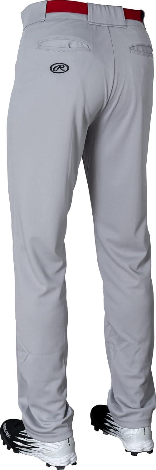 imageRawlings SemiRelaxed Full Length Baseball Pant  Solid amp Piped Options  Youth Sizes  Multiple ColorsGrey