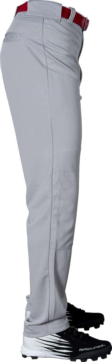imageRawlings SemiRelaxed Full Length Baseball Pant  Solid amp Piped Options  Youth Sizes  Multiple ColorsGrey