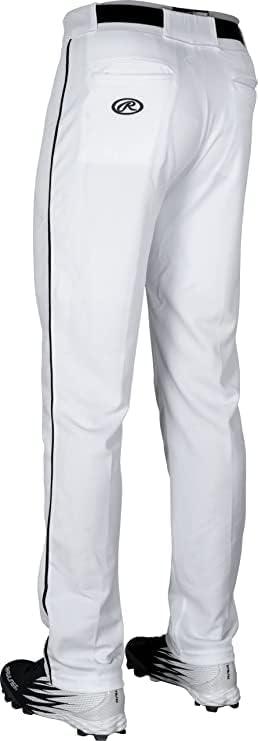imageRawlings SemiRelaxed Full Length Baseball Pant  Solid amp Piped Options  Youth Sizes  Multiple ColorsWhite  Black