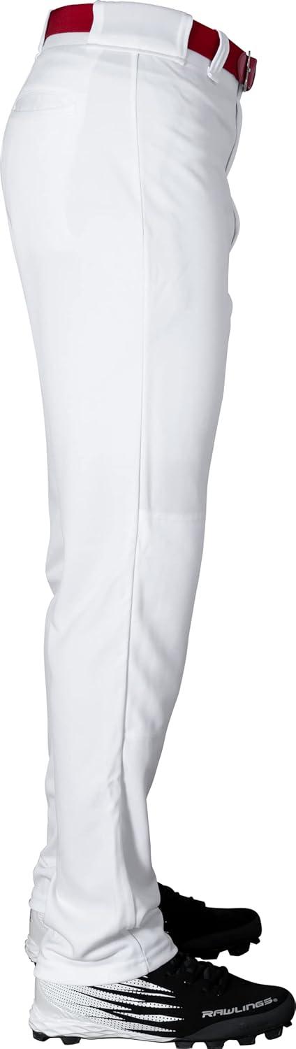 imageRawlings SemiRelaxed Full Length Baseball Pant  Solid amp Piped Options  Youth Sizes  Multiple ColorsWhite