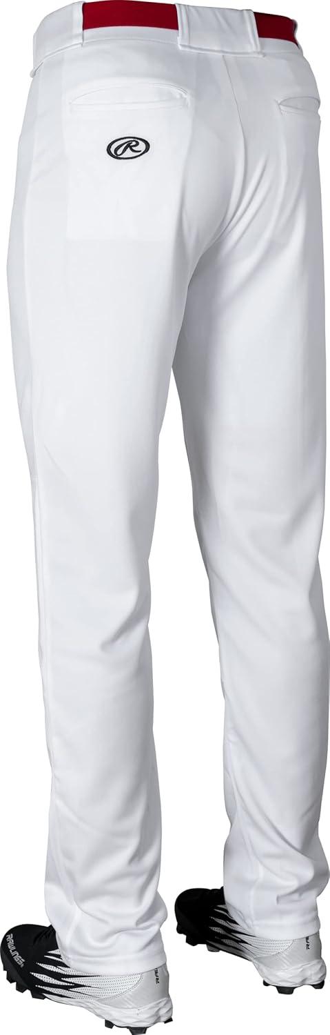 imageRawlings SemiRelaxed Full Length Baseball Pant  Solid amp Piped Options  Youth Sizes  Multiple ColorsWhite