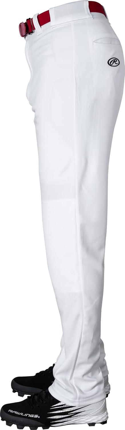 imageRawlings SemiRelaxed Full Length Baseball Pant  Solid amp Piped Options  Youth Sizes  Multiple ColorsWhite