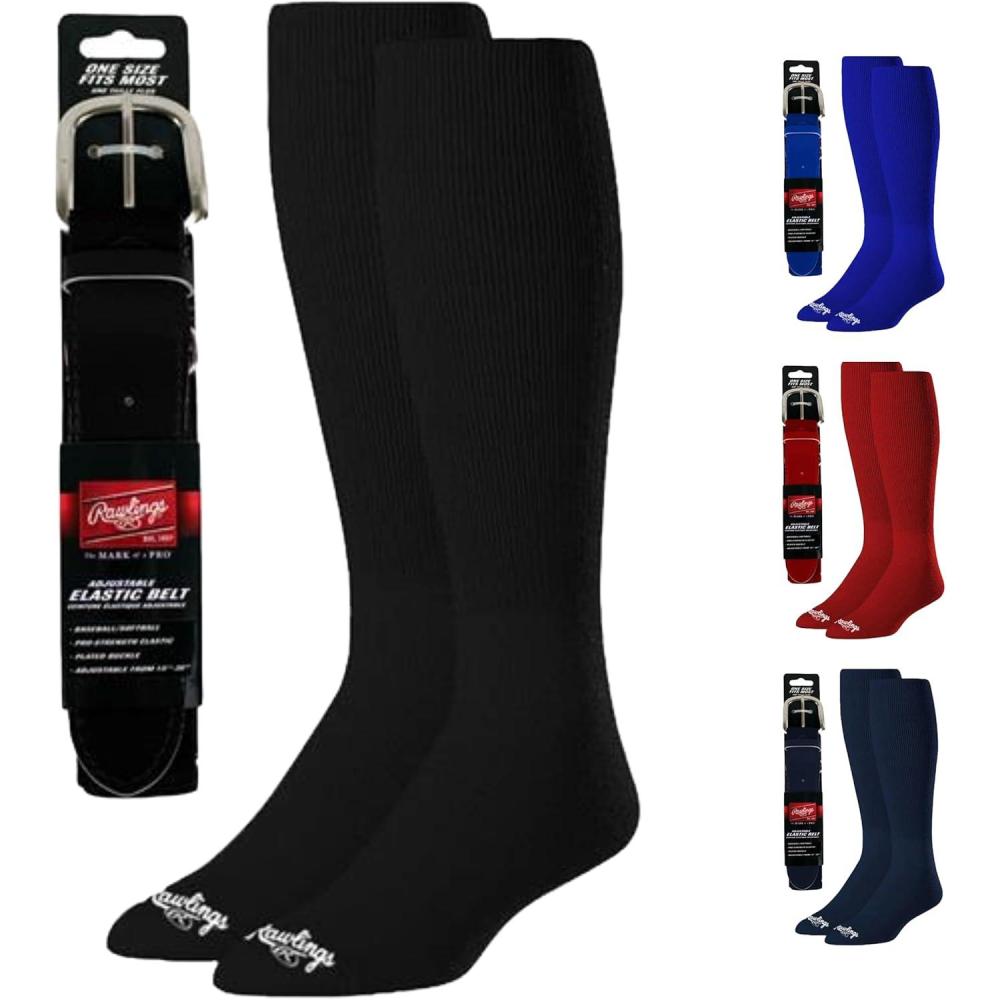 imageRawlings  Belt amp Socks Combo  BaseballSoftball  Multiple Sizes amp ColorsBlack