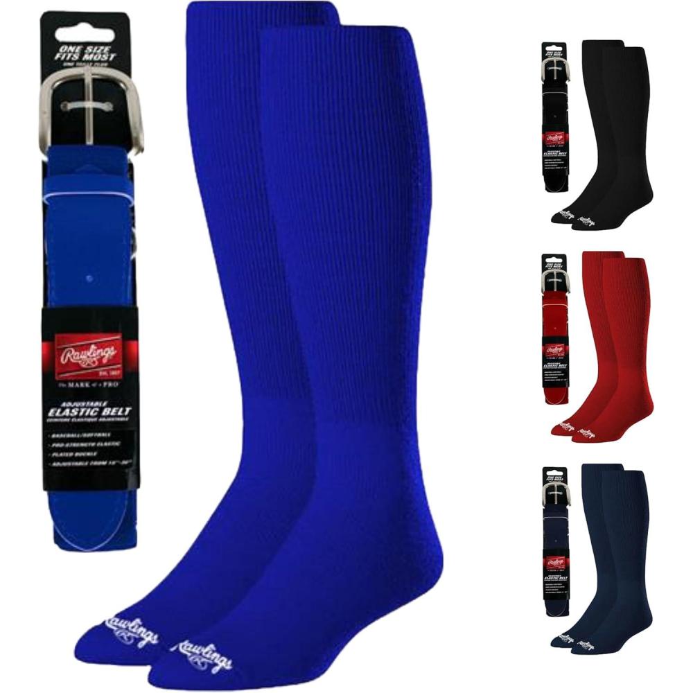 imageRawlings  Belt amp Socks Combo  BaseballSoftball  Multiple Sizes amp ColorsRoyal