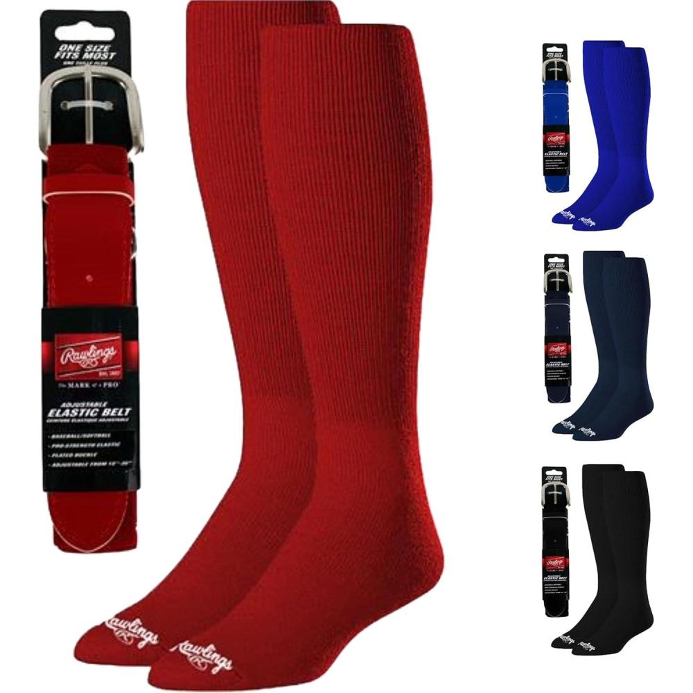 imageRawlings  Belt amp Socks Combo  BaseballSoftball  Multiple Sizes amp ColorsScarlet
