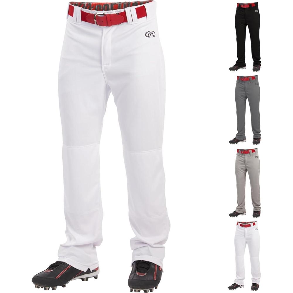 imageRawlings  Boys Launch Series Baseball Pants  Full Length SemiRelaxed Fit  Youth Sizes  Solid  Multiple ColorsWhite