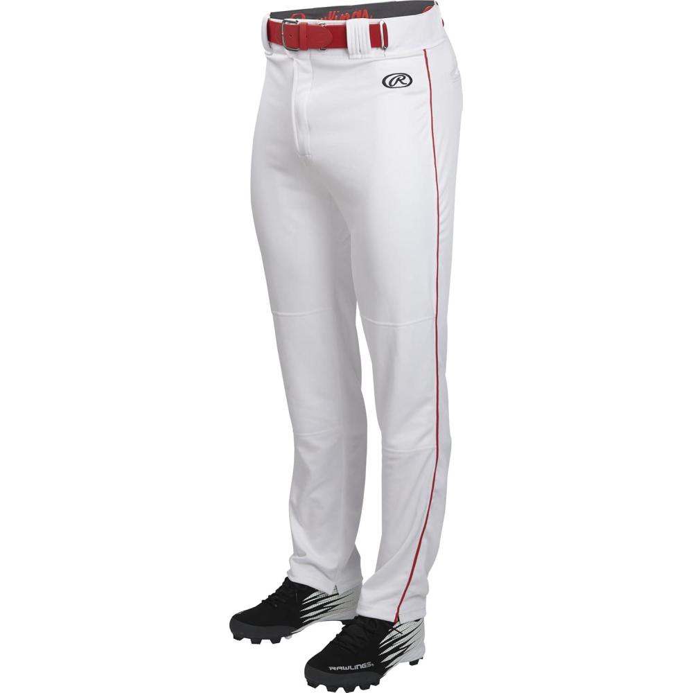imageRawlings  Boys Launch Series Baseball Pants  Full Length SemiRelaxed Fit  Youth Sizes  Solid  Multiple ColorsWhiteRed