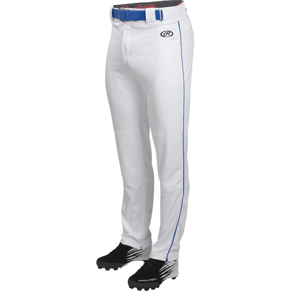 imageRawlings  Boys Launch Series Baseball Pants  Full Length SemiRelaxed Fit  Youth Sizes  Solid  Multiple ColorsWhiteRoyal