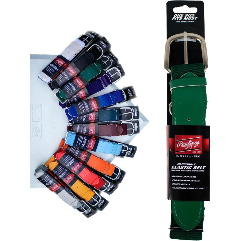 imageRawlings Elastic Game Day Belt BaseballSoftball AdultYouth Multiple ColorsDark Green