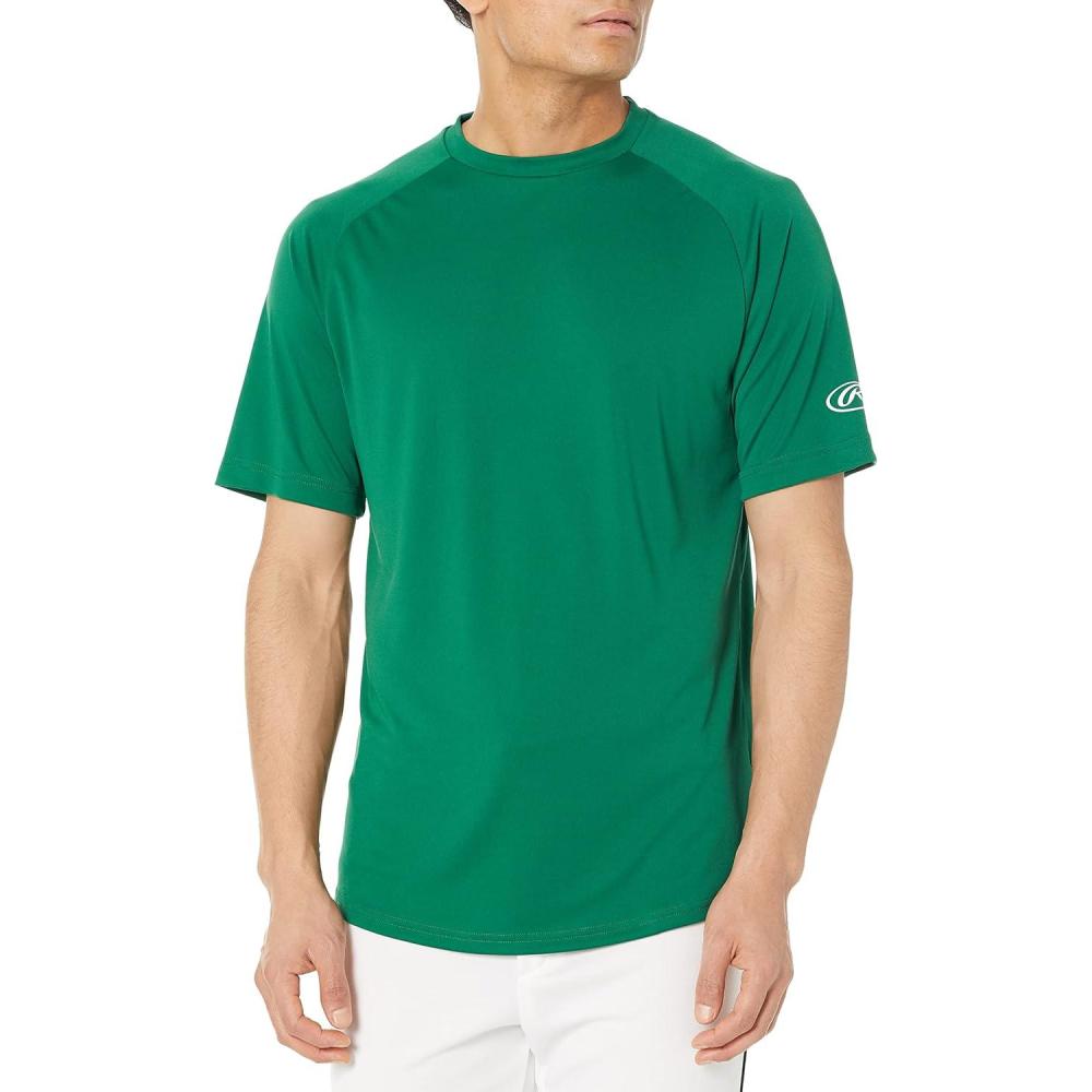imageRawlings  Mens Athletic Tech Short Sleeve Shirt  Adult Sizes  Multiple ColorsDark Green