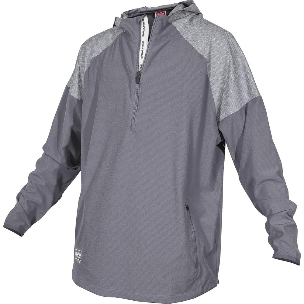 imageRawlings  Mens Colorsync Long Sleeve Hooded Jacket  Athletic Training Apparel  Adult Sizes  Multiple ColorsGray