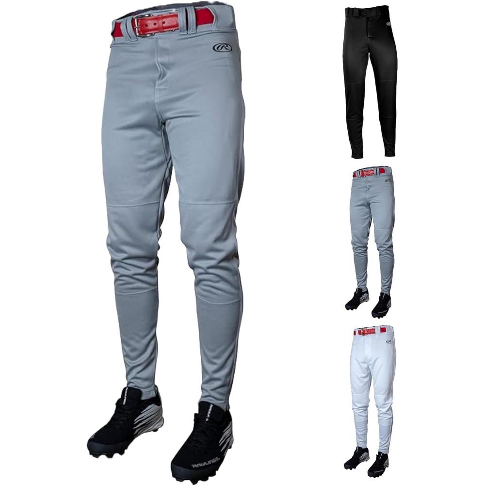 imageRawlings  Mens Launch Series Baseball Pants  Pro Taper Fit  Adult Sizes  Piped  Multiple ColorsGrey