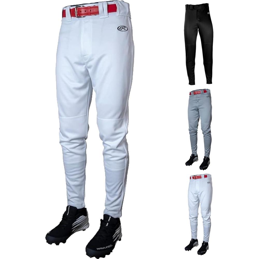 imageRawlings  Mens Launch Series Baseball Pants  Pro Taper Fit  Adult Sizes  Piped  Multiple ColorsWhite